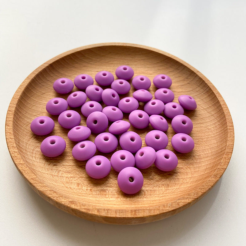 Venta al por mayor, 50 Uds., cuentas pequeñas, 12MM, cuentas de ábaco DIY, silicona